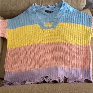 Deep v sweater only worn once to big Like new